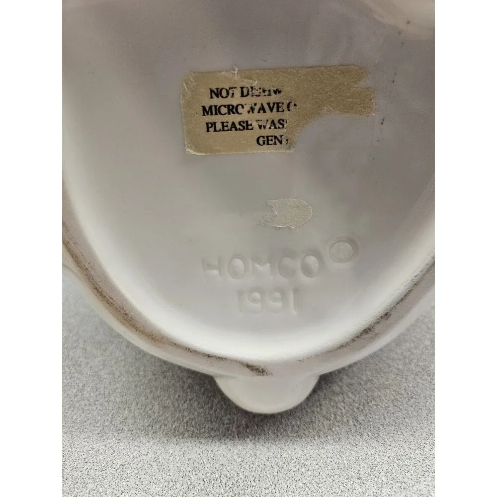 Vintage 1991 Home Interiors by Homco White Polar Bear Cookie Jar w/ Teddy Bear